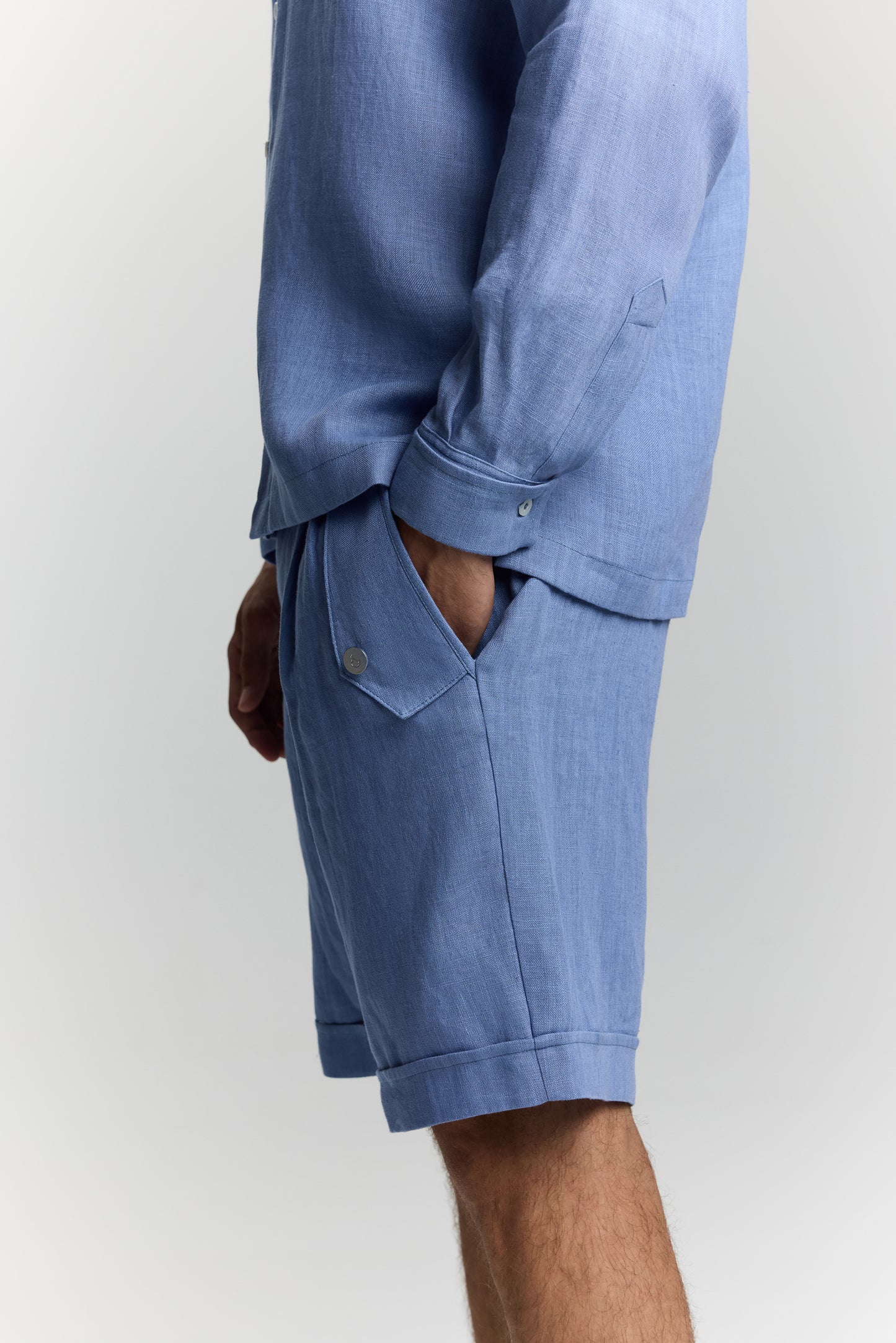 LUCIA MEN BLUE LINEN SHORT