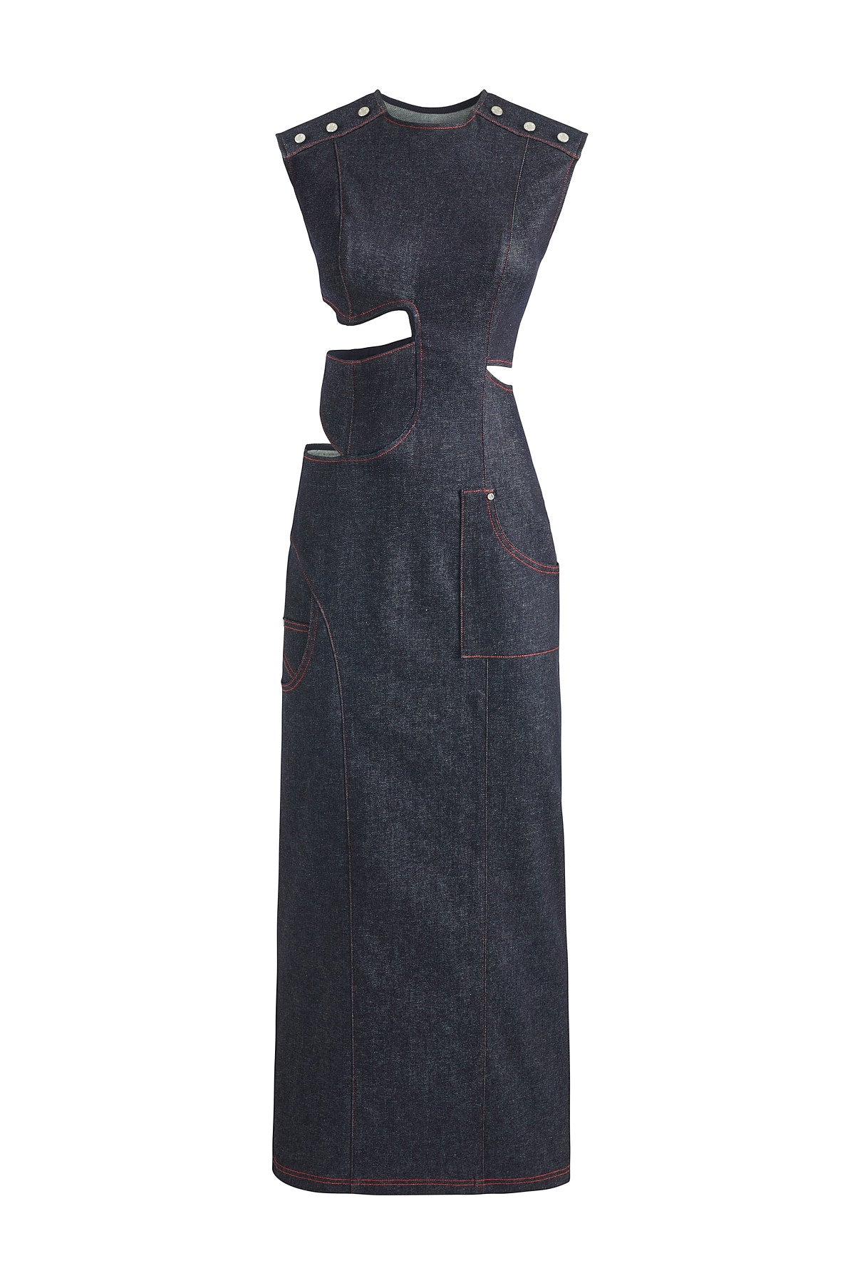 Harvey Deep Blue Asymmetric Cut Out Dress