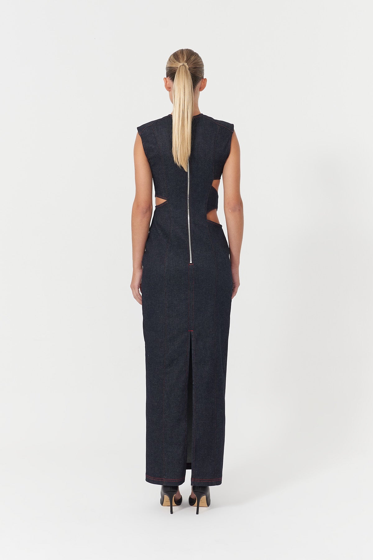 Harvey Deep Blue Asymmetric Cut Out Dress