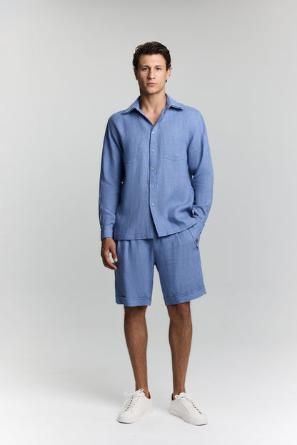LUCIA MEN BLUE LINEN SHIRT