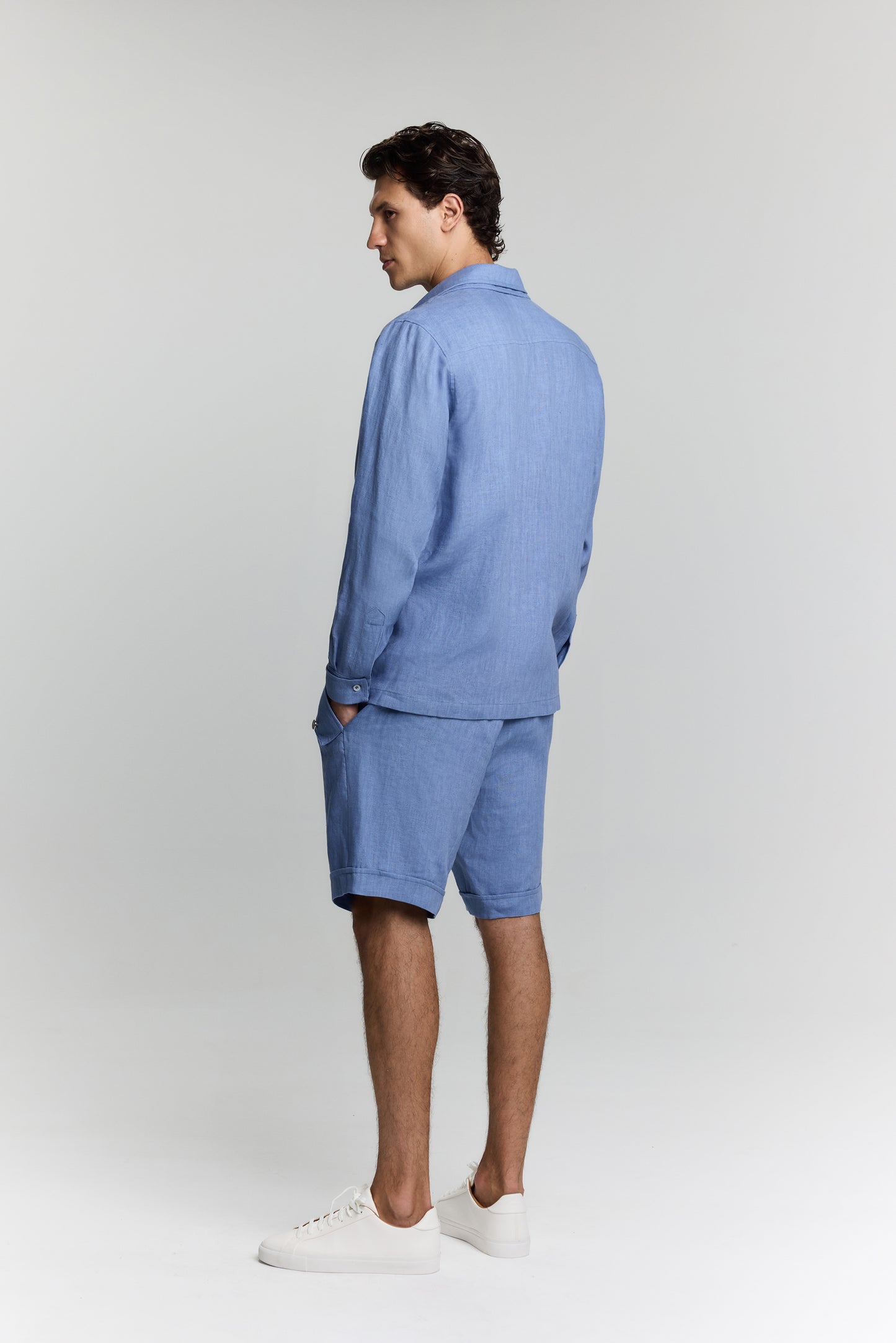LUCIA MEN BLUE LINEN SHIRT