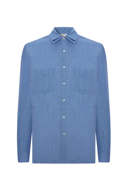 LUCIA MEN BLUE LINEN SHIRT